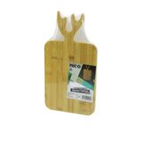 DİKDÖRTGEN=22X38CM Ahşap Bambu Kesim Panosu - Kesme Tahtası Geyik Boynuz Figür Saplı (5250)