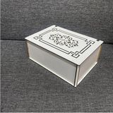 Diken Store Doğal Ahşap Çay Kutusu 9 Bölmeli Kapaklı Poşet Bitki Çayı Saklama Kabı Organizer Kutu (Tea Box) - Beyaz