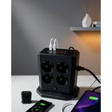 Dikey 8 Çıkışlı Çoklu Priz 4 USB Type-C Anahtarlı