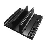 Dikey Dizüstü Bilgisayar Standı Tutucu, Ayarlanabilir Docklu ABS Düzenleyici, 3/4'ü 1 Arada Tasarım Ekstra Depolama Alanı Tasarruflu, PC, MacBook, Mini PC, iPad, Yüzey, Kitap Siyahı için Sağlam