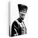 Dikey Kanvas Tablo Atatürk Kalpaklı Karizmatik Yüz Atatürk Tablosu Ev Ofis Duvar Dekoru