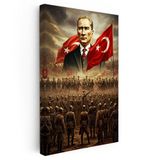 Dikey Kanvas Tablo Atatürk Kurtuluş Savaşı Ordu Bayrak Atatürk Tablosu Ev Ofis Duvar Dekoru