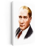 Dikey Kanvas Tablo Atatürk Mavi Gözlü Yüz Atatürk Tablosu Ev Ofis Duvar Dekoru