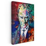 Dikey Kanvas Tablo Atatürk Modern Sanat Soyut Portre Atatürk Tablosu Ev Ofis Duvar Dekoru