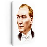 Dikey Kanvas Tablo Atatürk Papyonlu Çizim Atatürk Tablosu Ev Ofis Duvar Dekoru