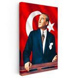 Dikey Kanvas Tablo Atatürk Ufka Bakış Atatürk Tablosu Ev Ofis Duvar Dekoru