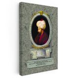 Dikey Kanvas Tablo Fatih Sultan Mehmed Klasik Portre Osmanlı Tablosu Ev Ofis Duvar Dekoru