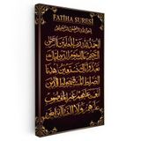 Dikey Kanvas Tablo Fatiha Suresi Başlıklı Hat Tasarımı Dini İslami Tablo Ev Ofis Duvar Dekoru