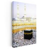 Dikey Kanvas Tablo Kabe Mescidi Haram Tavaf Alanı Dini İslami Tablo Ev Ofis Duvar Dekoru