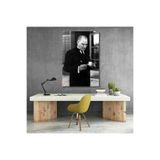 Dikey Kanvas Tablo Kahve İçen Atatürk Görseli Duvar Tablosu Ev Ofis Dekoru