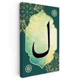 Dikey Kanvas Tablo Lam Harfi Klasik Desenli Dini İslami Tablo Ev Ofis Duvar Dekoru