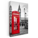 Dikey Kanvas Tablo Londra Telefon Kulübesi ve Big Ben Şehir Mimari Tablo Ev Ofis Duvar Dekoru