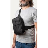 Dikey Model 4 Bölmeli Çapraz Göğüs Çantası Geniş Hacimli Body Bag (Logosuz Sade Tasarım)