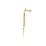 Dikey Top Ucunda Sallantılı Zincir Tragus Piercing