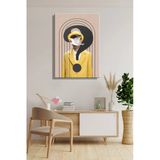 Dikeytekli Kanvas Tablo Modern Ev Kafe Ofis Pop Art Yüzünde Kuş Olan Adam 2200