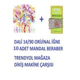 Dikiş Nakış Plastik Klips Tutucu Mandal (renkli 10 Adet)- Dali Ev Tipi Makine Iğnesi 14/90 10 Adet