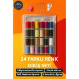 Dikiş Seti 24 Renkli – Iğne, Yüksük ve Iplik Geçirici ile