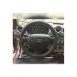 Dikişli Deri Direksiyon Kılıfı Damarlı Siyah Deri / Dikişli Ford Fiesta Fusion İçin