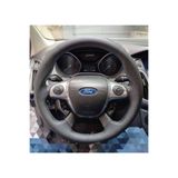 Dikişli Deri Direksiyon Kılıfı Damarlı Siyah Deri Mavi Dikişli Ford Focus 2012-13-14 Için DD115MDFX0001