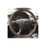 Dikişli Deri Direksiyon Kılıfı Noktalı Deri Kırmızı Dikişli Honda Civic Vtec 2 İçin