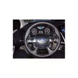 Dikişli Deri Direksiyon Kılıfı Siyah Damarlı Deri Gri Dikiş Ford Focus