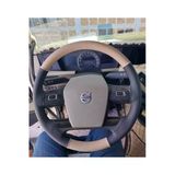 Dikişli Deri Direksiyon Kılıfı Siyah/Bej Deri Siyah Dikişli Volvo Tır Kamyon İçin