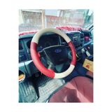DİKİŞLİ DİREKSİYON KILIFI BEJ/ KIRMIZI DERİ KIRMIZI DİKİŞLİ FORD TRANSİT İÇİN BJDKDKDFOTRNS52105001