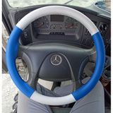 Dikişli Direksiyon Kılıfı Beyaz / Mavi Deri Siyah Dikiş Mercedes (Fotodaki) Tır Kamyon İçin