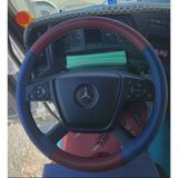 Dikişli Direksiyon Kılıfı Bordo Deri Mavi Deri Siyah Dikişli Mercedes Yeni Tır Kamyon İçin