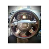 Dikişli Direksiyon Kılıfı Damarlı Deri Kırmızı Dikişli Audi A4 İçin