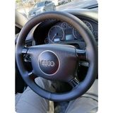 Dikişli Direksiyon Kılıfı Damarlı Siyah Deri Siyah Dikişli Audi A6 Için
