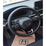 Dikişli Direksiyon Kılıfı Damarlı Siyah Deri Siyah Dikişli Honda Civic İçin