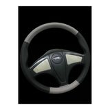 Dikişli Direksiyon Kılıfı Gri/Siyah Deri Siyah Dikişli Ford Cargo Kamyon Tır İçin