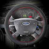 Dikişli Direksiyon Kılıfı İthal Noktalı Deri Kırmızı Dikişli Ford Transit İçin