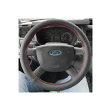 DİKİŞLİ DİREKSİYON KILIFI İTHAL SİYAH DERİ KIRMIZI DİKİŞLİ FORD TRANSİT İÇİN DDKDİ1FTRA05001