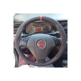 DİKİŞLİ DİREKSİYON KILIFI KARBON DERİ NUBUK DERİ KIRMIZI YÜZÜK KIRMIZI DİKİŞLİ FIAT LİNEA İÇİN KNKYKD1FLNA05001