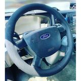 Dikişli Direksiyon Kılıfı Karbon Deri Siyah Dikişli Ford Transit İçin