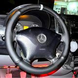 Dikişli Direksiyon Kılıfı Karbon Nokta Deri Gri Yüzük Gri Dikişli Mercedes Sprinter Için 2014 Öncesi