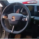 Dikişli Direksiyon Kılıfı Karbon Noktalı Deri Gri Yüzük Gri Dikiş Opel Astra Fro.ntera İçin