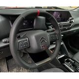 Dikişli Direksiyon Kılıfı Karbon / Noktalı Deri Kırmızı Yüzük / Dikişli Citroen C4x İcin