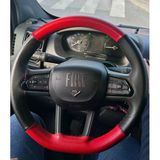 Dikişli Direksiyon Kılıfı Kırmızı / Siyah Deri Kırmızı Dikişli Fıat Ducato Bu Direksiyon İçin