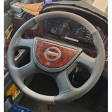 Dikişli Direksiyon Kılıfı Koyu Gri Deri Açık Gri Deri Siyah Dikişli Isuzu Novo Otobüs İçin