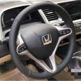 Dikişli Direksiyon Kılıfı Nokta / Siyah Deri Siyah Dikişli Honda Civic 2007 -2012 Kasa İçin