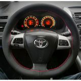 Dikişli Direksiyon Kılıfı Noktalı Deri Kırmızı Dikişli Toyota Corolla İçin