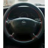 Dikişli Direksiyon Kılıfı Noktalı Deri Minikare Karbon Deri Kırmızı Dikişli Opel Vectra B Kasa