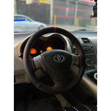 Dikişli Direksiyon Kılıfı Noktalı Deri Nubuk Deri Kırmızı Yüzük / Dikişli Toyota Auris İçin