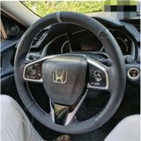 Dikişli Direksiyon Kılıfı Noktalı Karbon Gri Yüzük Gri Dikişli Honda Fc5 İçin Uyumlu