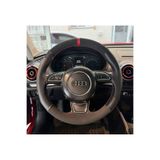 Dikişli Direksiyon Kılıfı Noktalı Nubuk Kırmızı Yüzük Kırmızı Dikiş Audi A3 İçin NONUKYKDA3AUD1050001