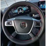 Dikişli Direksiyon Kılıfı Noktalı / Siyah Deri Kırmızı Dikişli Mercedes Tır Kamyon Bu Direksiyona