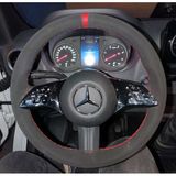 Dikişli Direksiyon Kılıfı Nubuk Deri Kırmızı Yüzük Kırmızı Dikişli Mercedes Sprinter Vito Yeniler